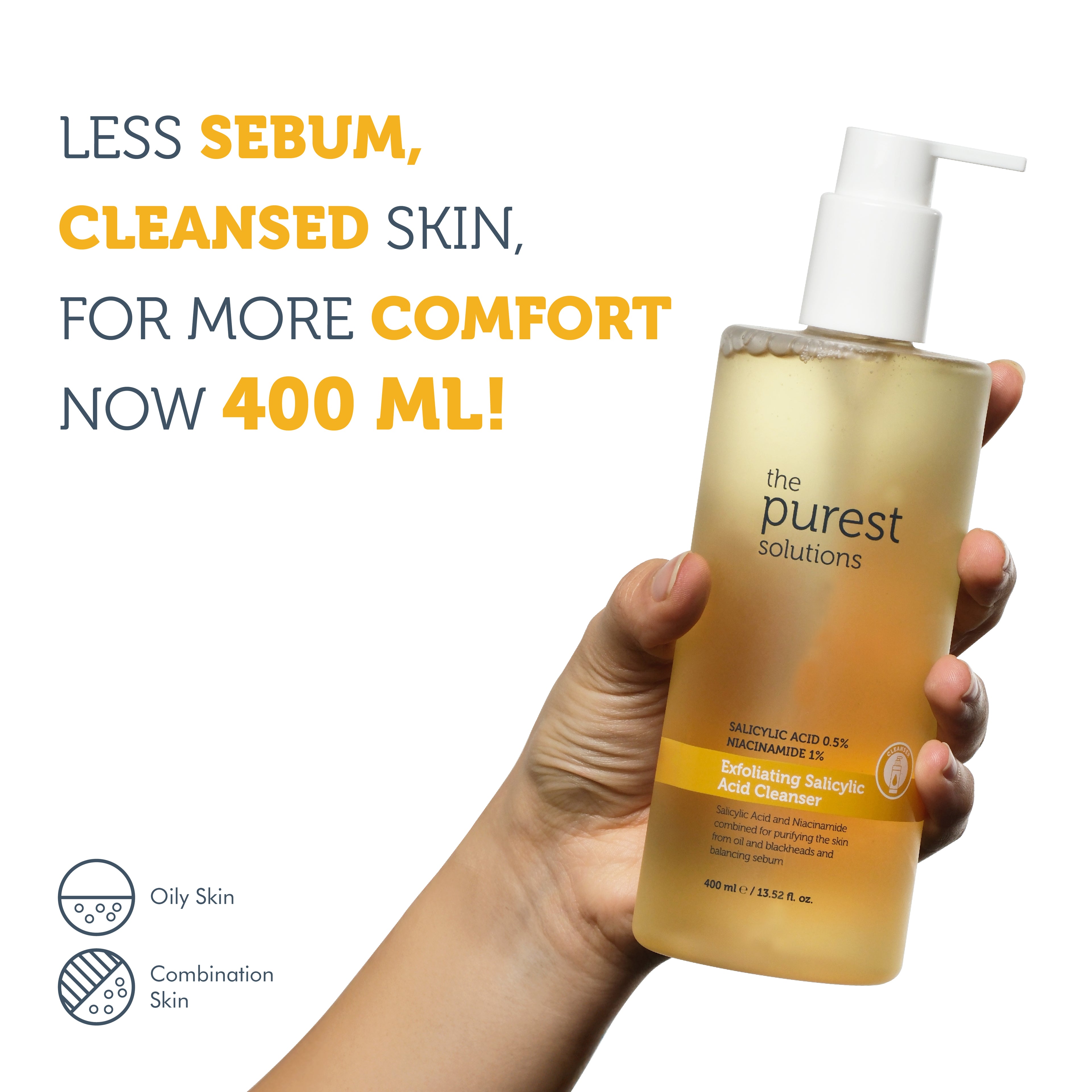 Anti-Acne and Anti-Blackheads Purifying Cleansing Gel with Salicylic Acid for Oily and Combination Skin 400 Ml