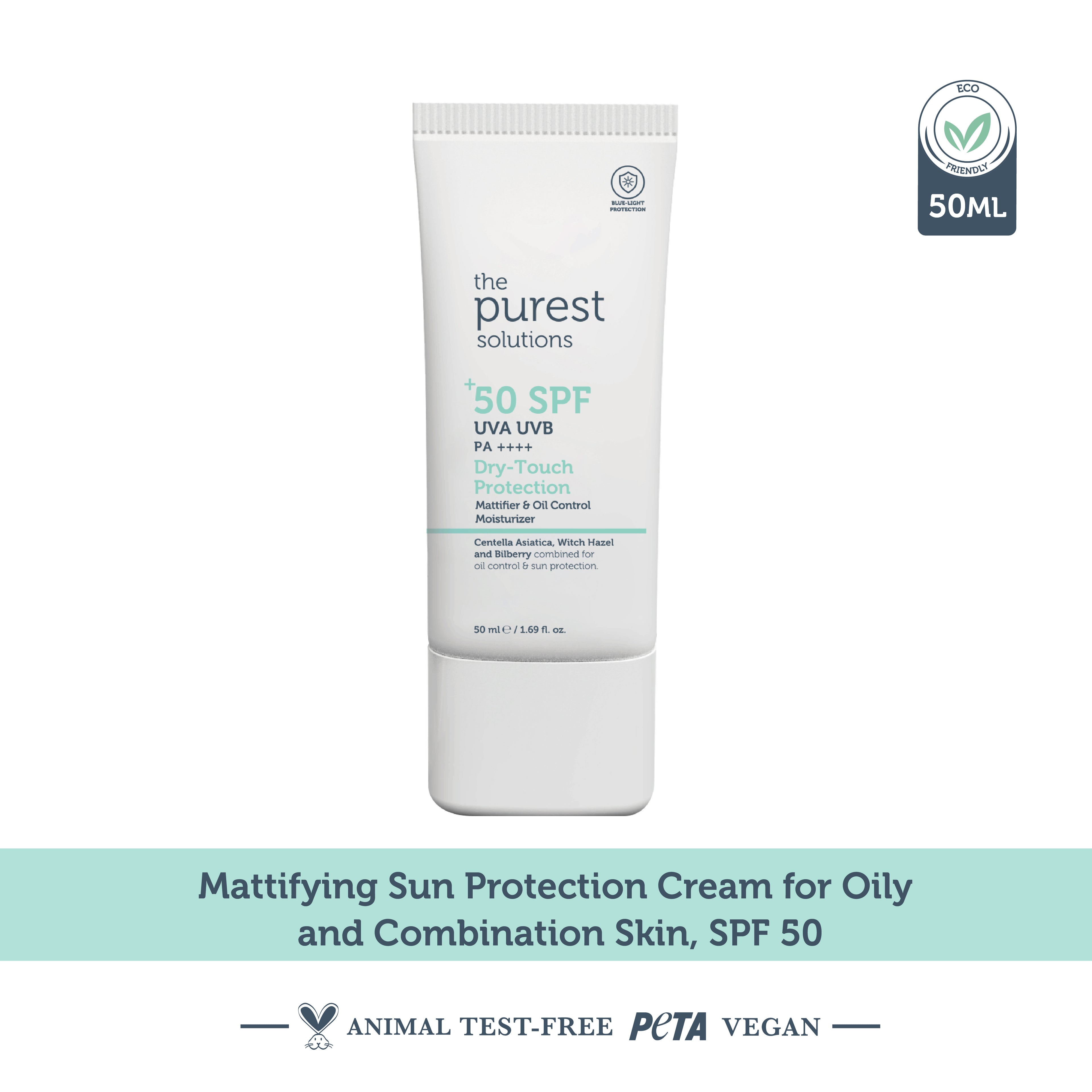 Mattifying Dry-Touch Sunscreen Cream for Oily and Combination Skin, SPF 50, 50 Ml.