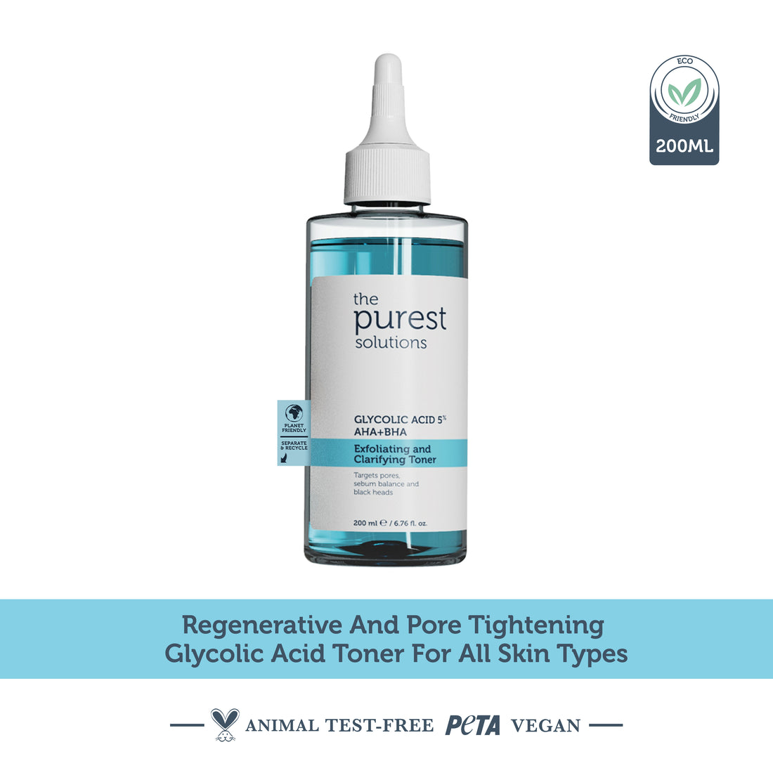 Revitalizing and Pore Tightening Glycolic Acid Blue Toner 200 Ml