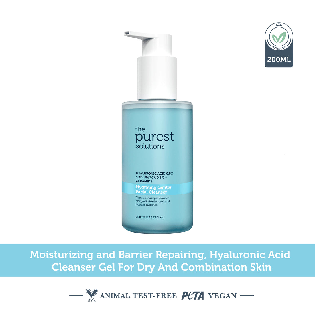 Moisturizing and Barrier Repair Facial Cleansing Gel with Hyaluronic Acid for Dry and Combination Skin 200 Ml