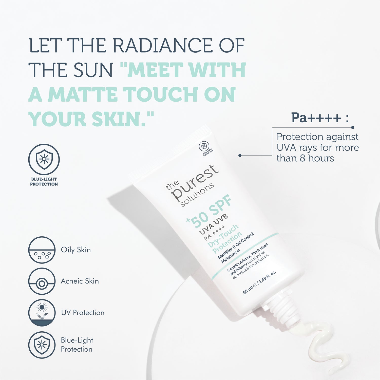 Mattifying Dry-Touch Sunscreen Cream for Oily and Combination Skin, SPF 50, 50 Ml.