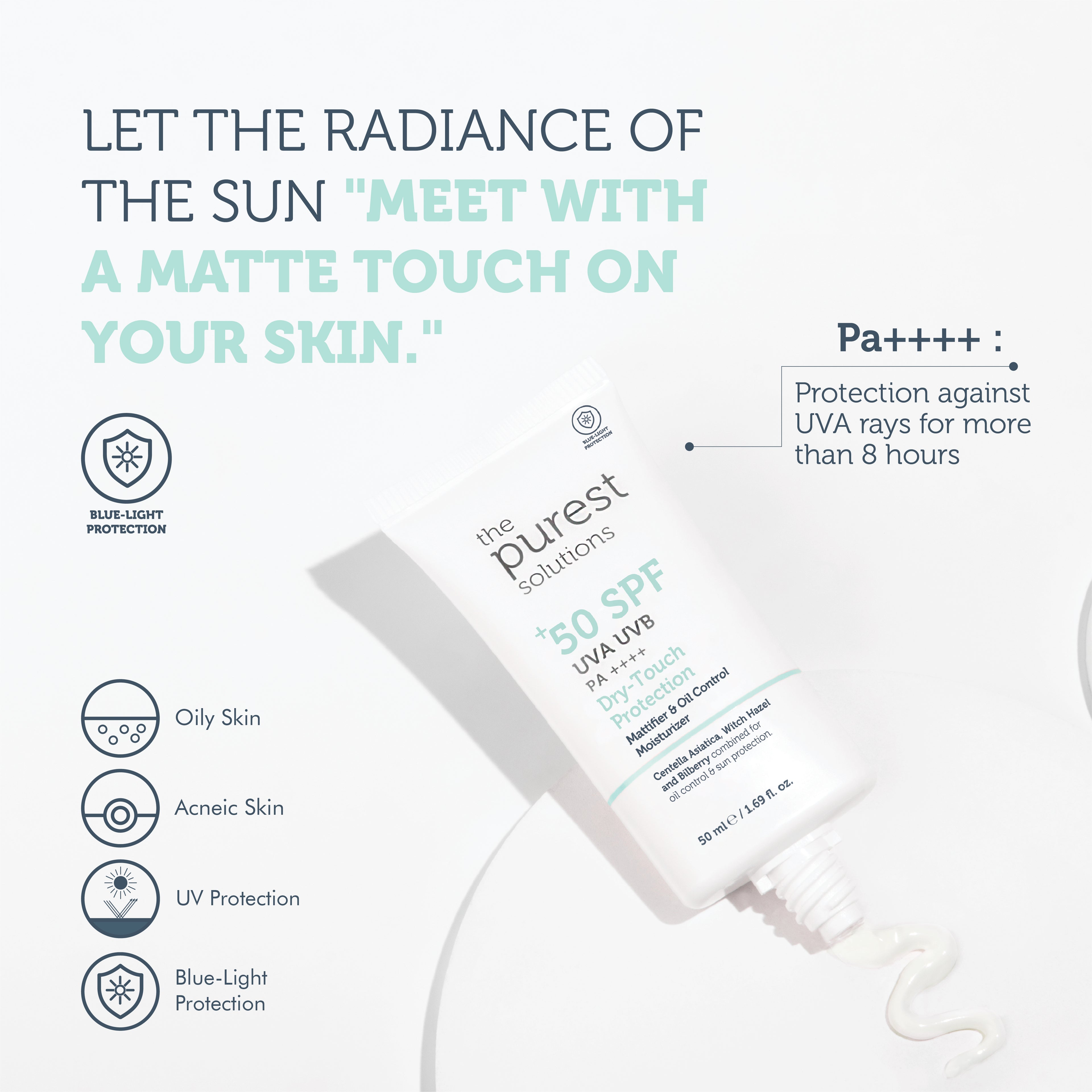 Mattifying Dry-Touch Sunscreen Cream for Oily and Combination Skin, SPF 50, 50 Ml.