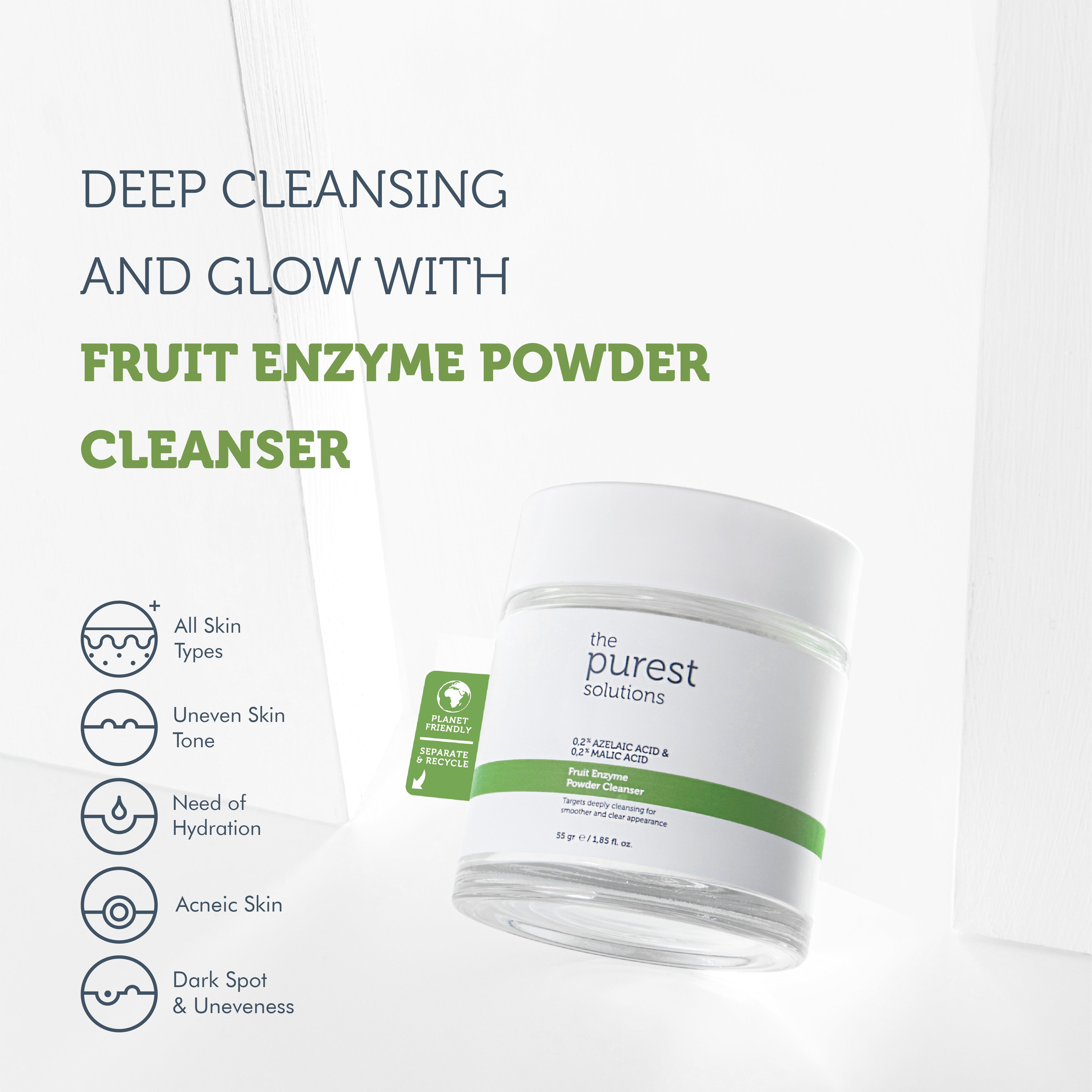 Azelaic Acid and Malic Acid Enzyme Powder Cleanser 55 Gr