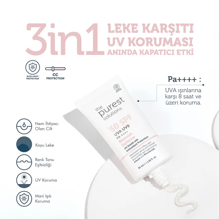 Skin Tone Equalizing and Anti-Blemish Blemish Defense Tinted Sunscreen Cream SPF 50, 15 ml