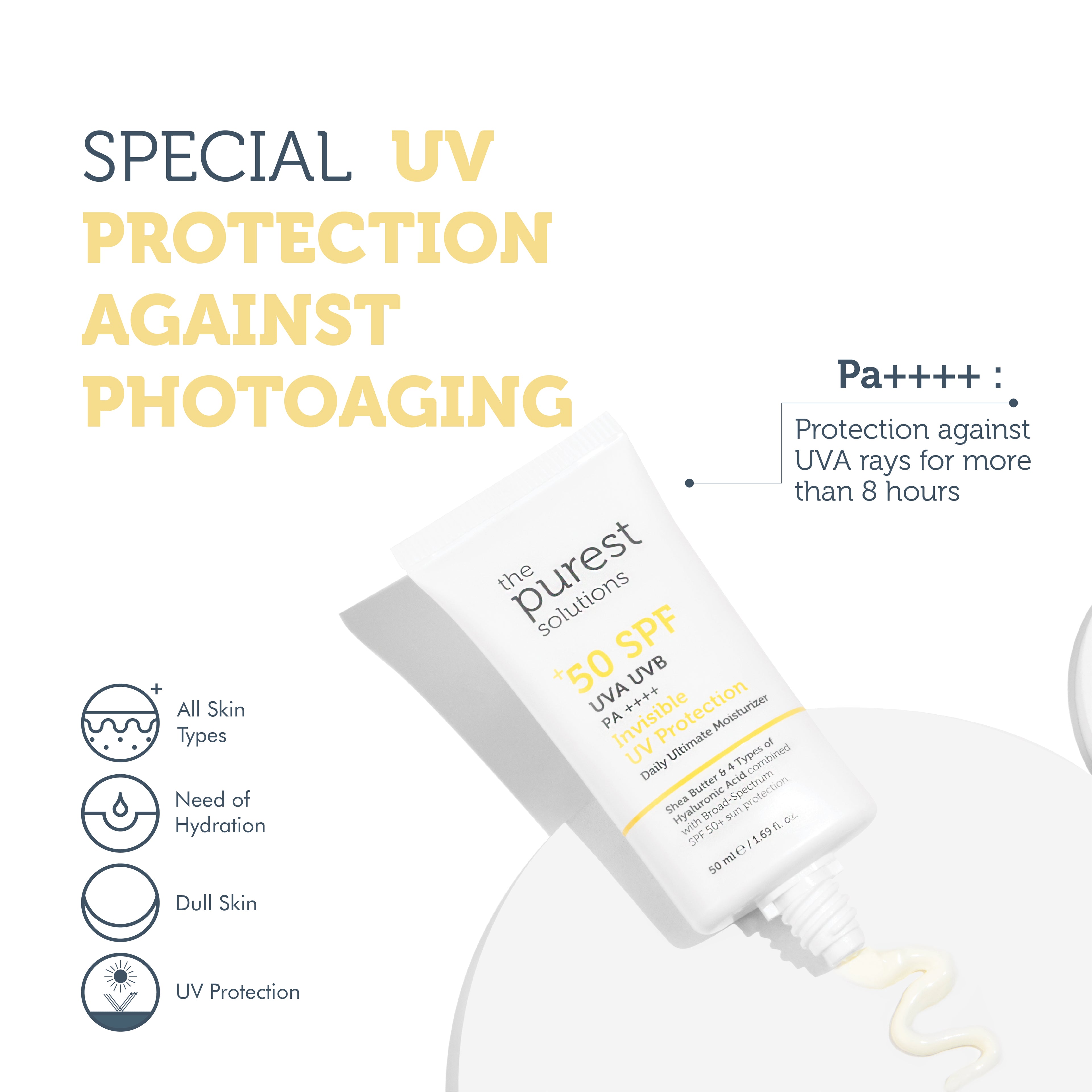 High Protection and Moisturizing Effect Invisible Sun Protection Cream SPF 50, 50 Ml.
