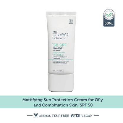Mattifying Dry-Touch Sunscreen Cream for Oily and Combination Skin, SPF 50, 50 Ml.