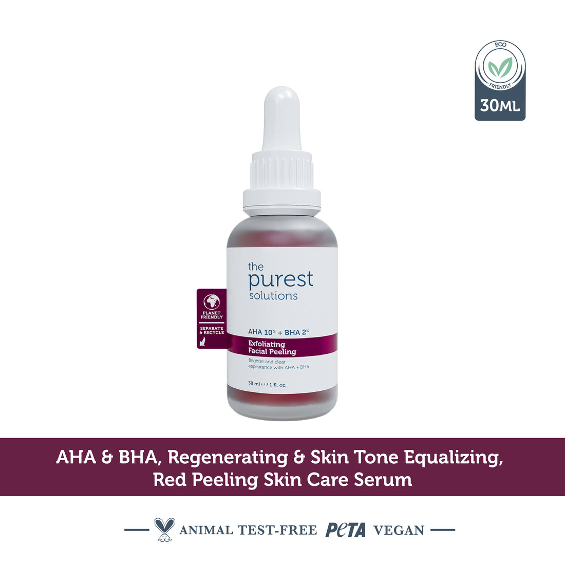 AHA &amp; BHA Revitalizing and Skin Tone Equalizing Red Peeling Skin Serum 30 Ml