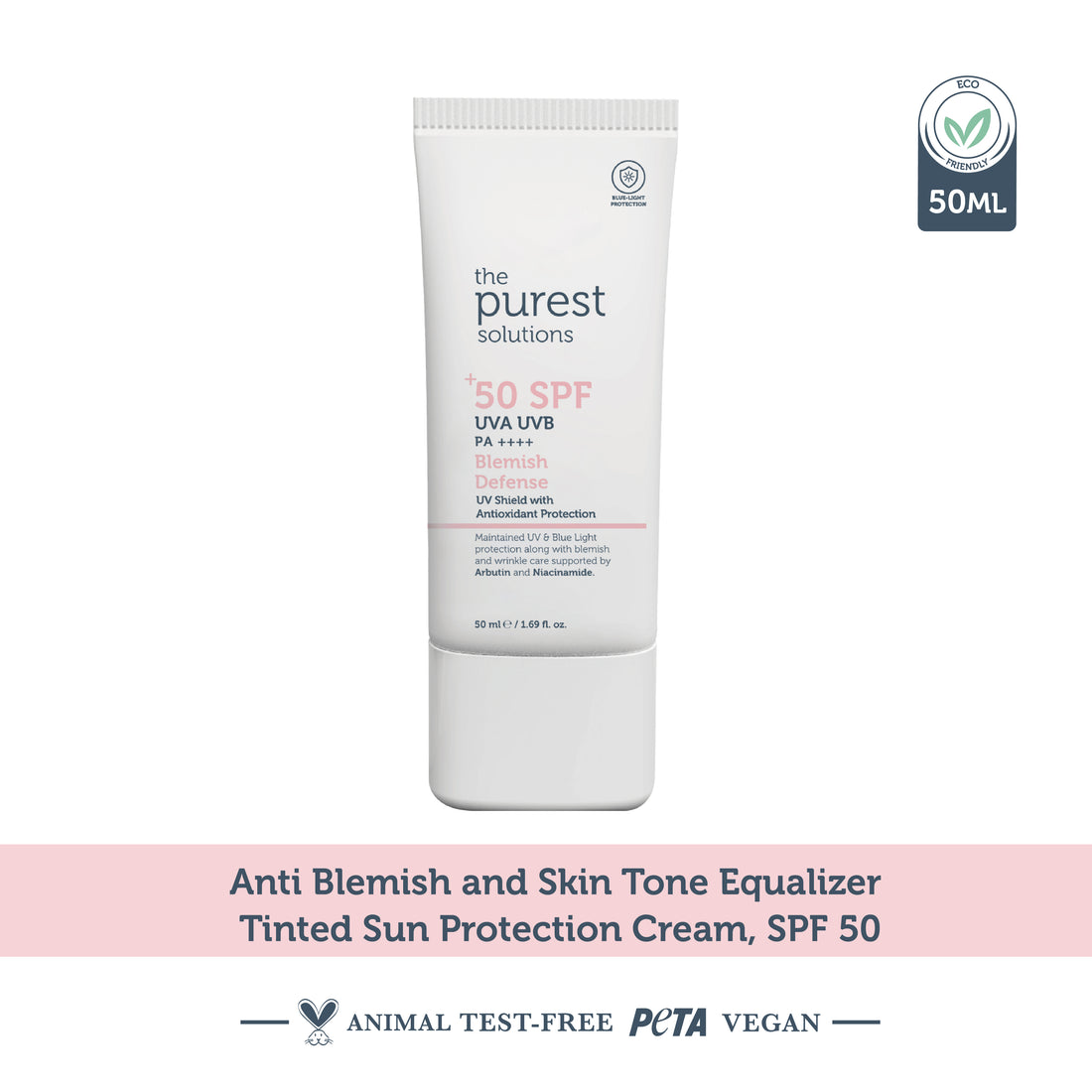 Skin Tone Equalizer and Anti-Blemish Tinted Sunscreen Cream SPF 50, 50 Ml