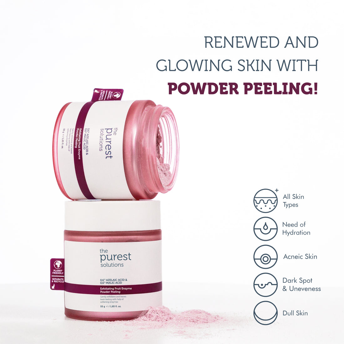 Purifying and Brightening Enzyme Red Powder Peeling Cleanser 55 Gr