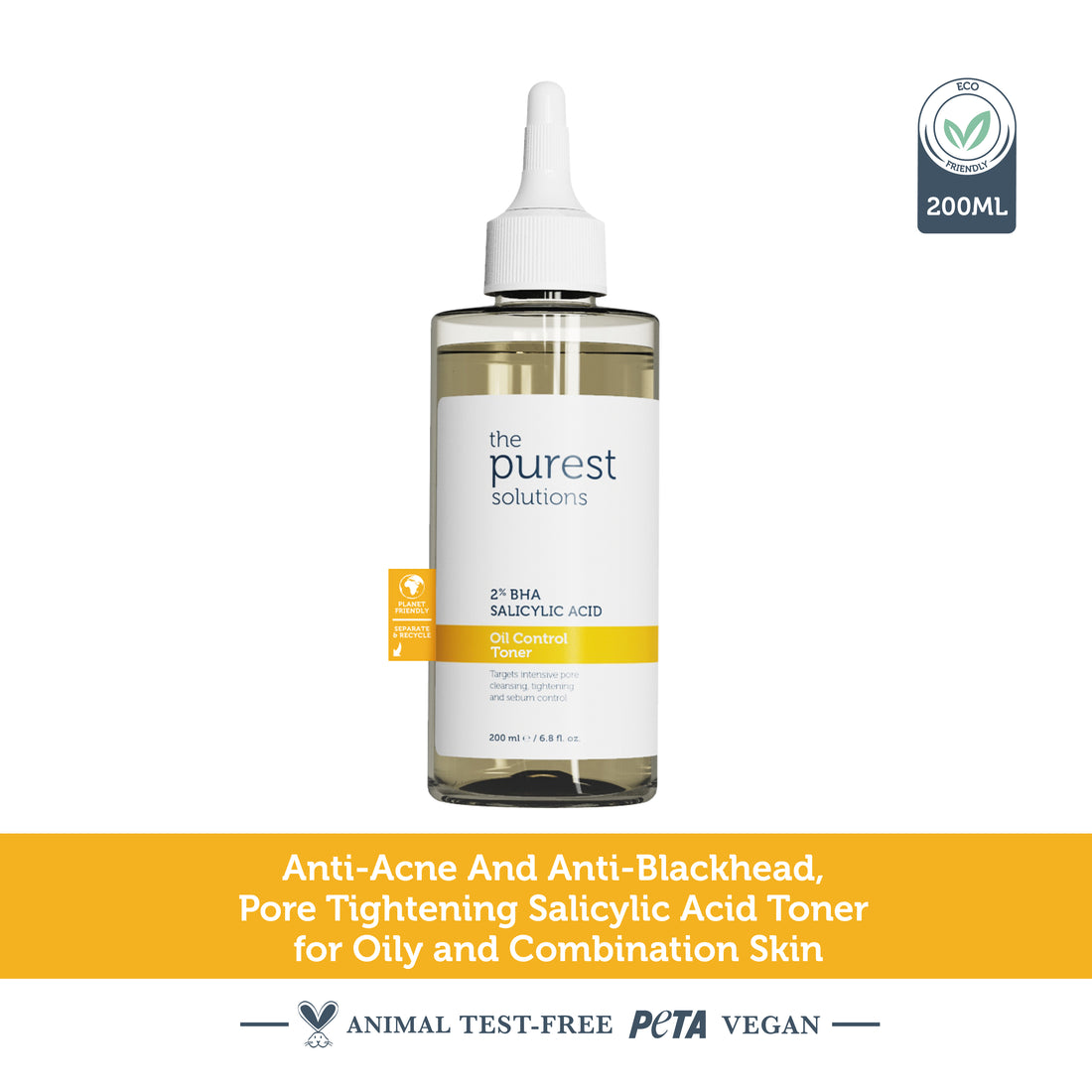Anti-Acne and Anti-Blackhead, Pore Tightening Salicylic Acid Toner 200 Ml