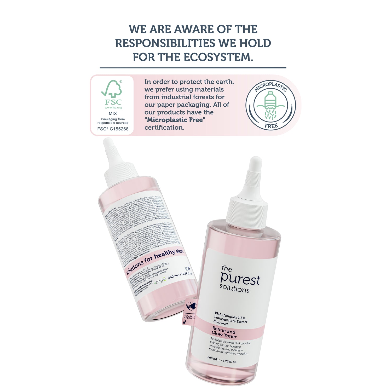 Purifying and Brightening PHA Pink Toner for Sensitive Skin